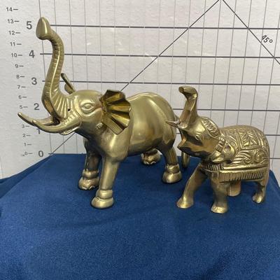 Pair of Brass Elephants