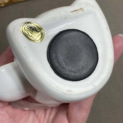 Vintage North Dakota White Ceramic Elephant Bank