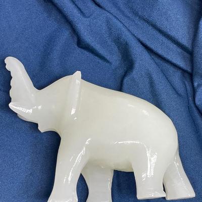 Large White Jade or Onyx? Elephant