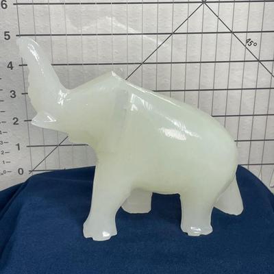 Large White Jade or Onyx? Elephant