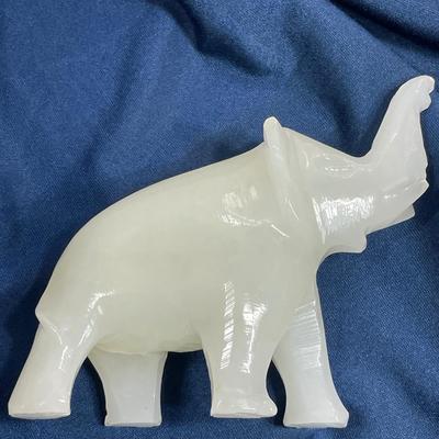 Large White Jade or Onyx? Elephant