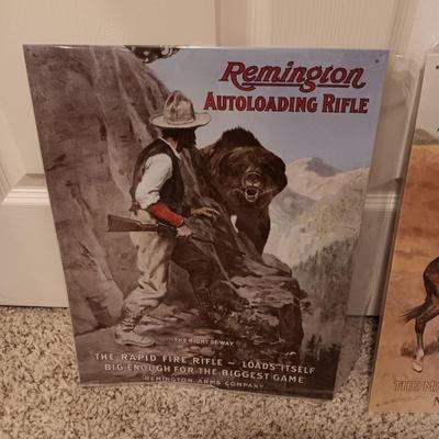 2 TIN SIGNS REMINGTON AND MARLIN