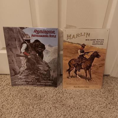 2 TIN SIGNS REMINGTON AND MARLIN