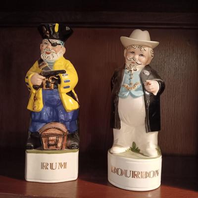 2 CERAMIC ALBERTA'S LIQUOR DECANTERS