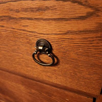 Vintage Solid Oak 5 Drawer Chest