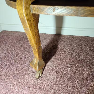 Antique Oak Bow Front Curio Cabinet 41x17x65