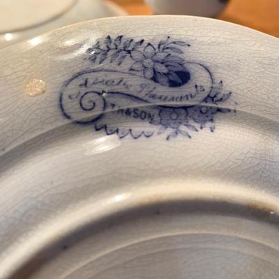Early Flow Blue Porcelain Lot