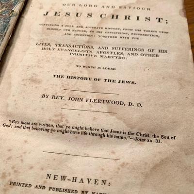 c.1832 Life of Jesus Christ Leather Bound Rev. John Fleetwood