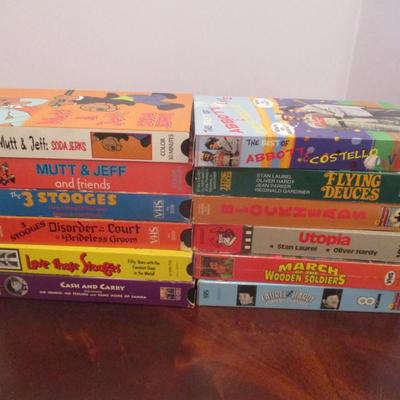 3 Stooges Mutt & Jeff Laurel & Hardy & Abbot & Costello VHS Tapes