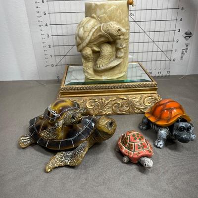 Lot of 4 Turtles including large Candle