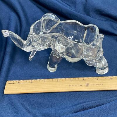 Large Glass Elephant Dish or Planter
