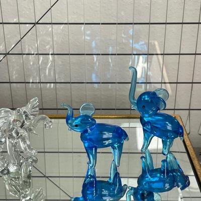 4 Miniature Glass Elephants