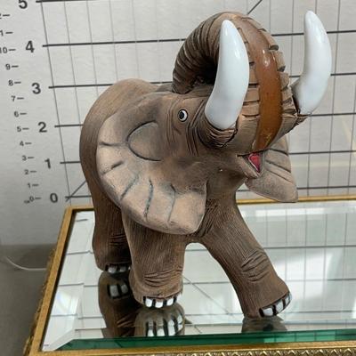 Brown Pottery Elephant