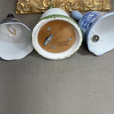 3 Bells Currier and Ives and one Musical Christmas bell