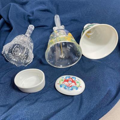 3 Bells and a ceramic trinket box