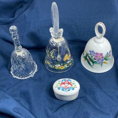 3 Bells and a ceramic trinket box