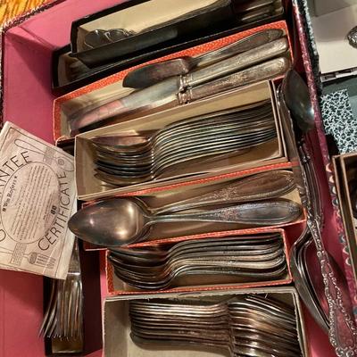 3 sets vintage silverware