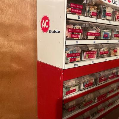 AC Miniture Lamps display with world wide stamps