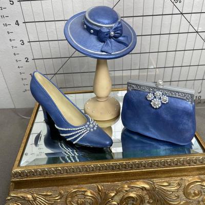 Classic Couture “Lady Allegra” Shoe, Hat w/stand, Purse