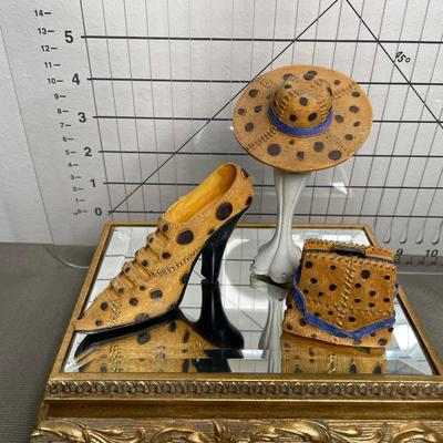 Leopard print Shoe, Hat and Purse