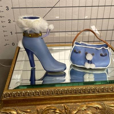 Blue Resin Shoe and Purse