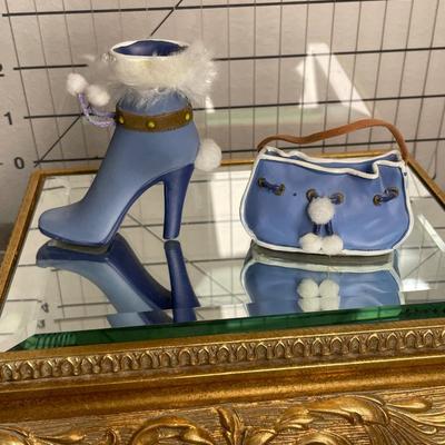 Blue Resin Shoe and Purse