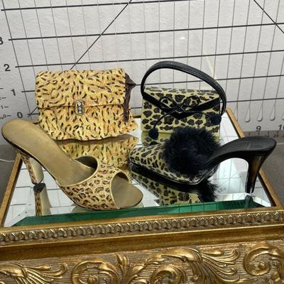 Leopard Resin Shoe and Purse sets