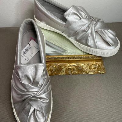 Sugar Silver Metallic Slip Ons NEW! 7M