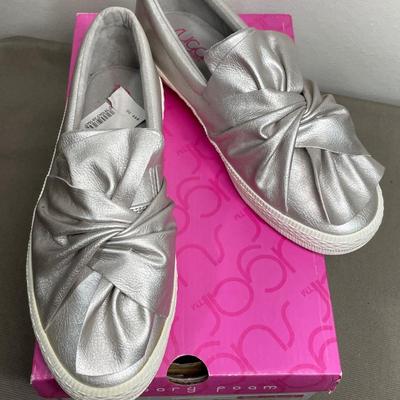 Sugar Silver Metallic Slip Ons NEW! 7M