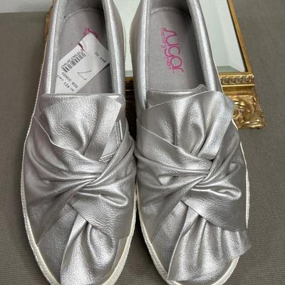 Sugar Silver Metallic Slip Ons NEW! 7M