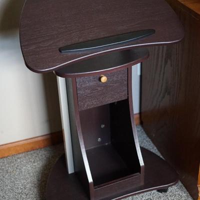PORTABLE COMPUTER STAND DESK ON WHEELS WITH DRAWER