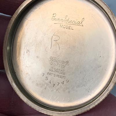 Illinois Pocketwatch 60 Hour Bunn Special Winds Clean / Keeps Good Time