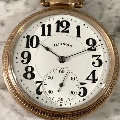 Illinois Pocketwatch 60 Hour Bunn Special Winds Clean / Keeps Good Time