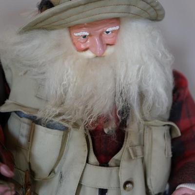CRAFTED FLY FISHERMAN CHARACTER SANTA CLAUS FIGURE - GOOD DETAIL