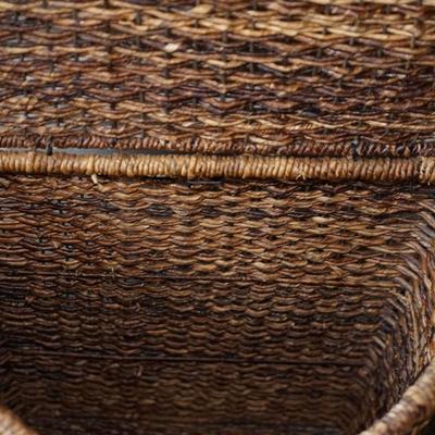LARGE WICKER CLOTHES HAMPER OF 30" NATURAL WICKER