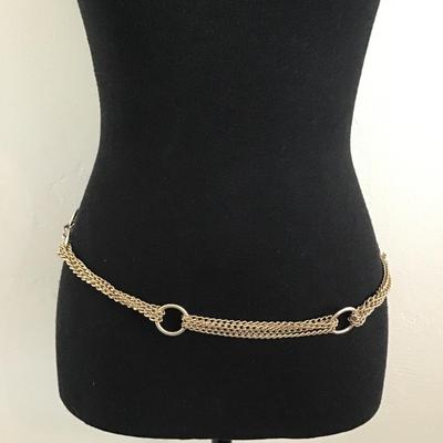 Mid century gold, toned lite chain waist belt