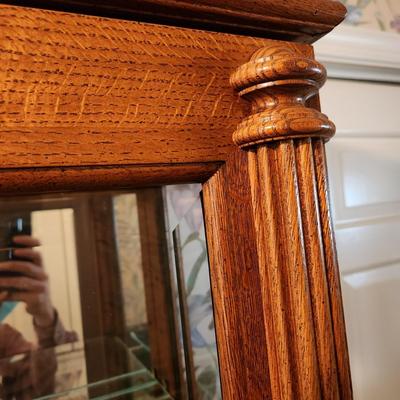 Large Curio Cabinet Display Case w Sliding Front Glass Left to Right Adjustable Shelves