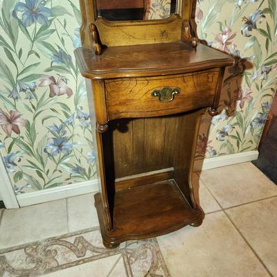 Mirrored Hall Tree with Drawer 18x12x74