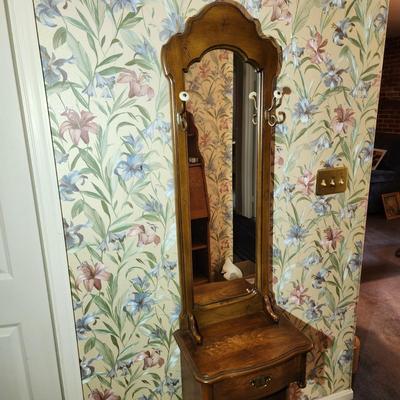 Mirrored Hall Tree with Drawer 18x12x74