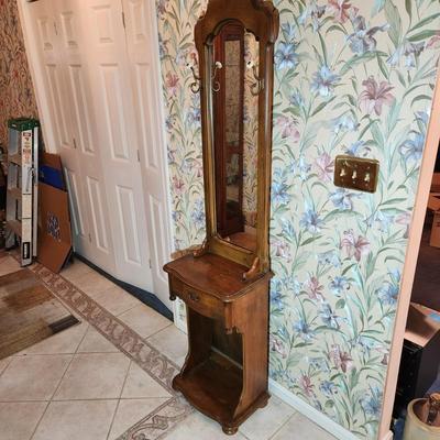 Mirrored Hall Tree with Drawer 18x12x74