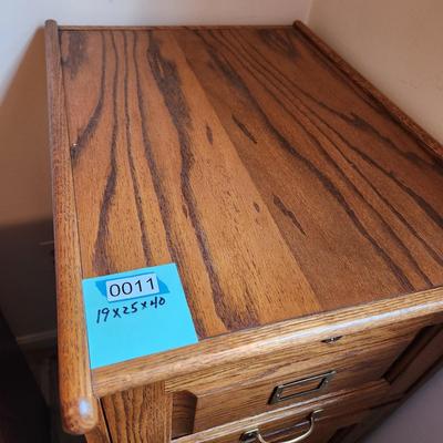 3 Drawer Oak Wood Office File Cabinet 19x25x40