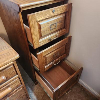 3 Drawer Oak Wood Office File Cabinet 19x25x40