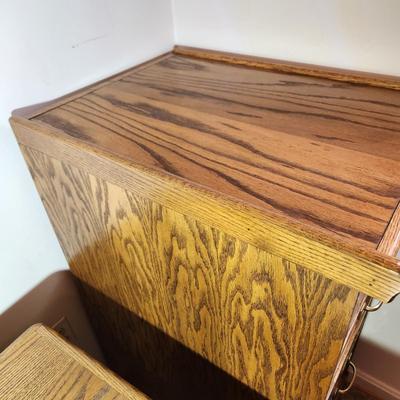 3 Drawer Oak Wood Office File Cabinet 19x25x40