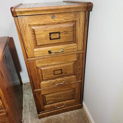 3 Drawer Oak Wood Office File Cabinet 19x25x40