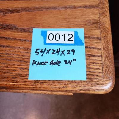 Soild Oak Wood Office Desk w Key 54x24x29 kneehole 24"