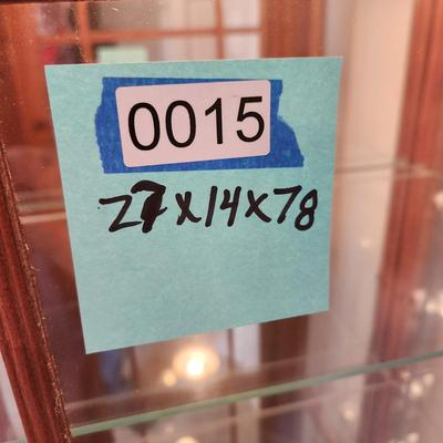 Lighted Curio Display Cabinet with Key w 4 Adjustable Shelves