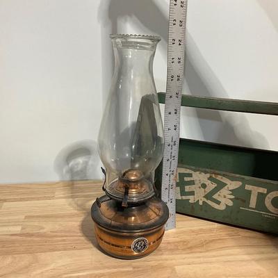 VINTAGE E Z TOTER Tool Box, Vintage Oil Lamp Lamplight Farms