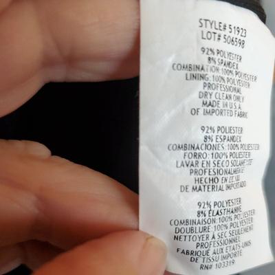 Black dress blonde notes by Stacy Sklar size 5 High Low Hem Lace Bodice