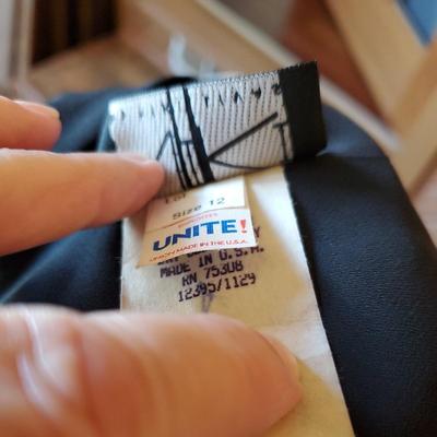 Black dress blonde notes by Stacy Sklar size 5 High Low Hem Lace Bodice