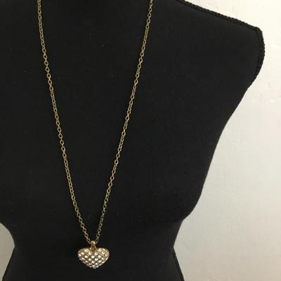 Vintage gold tone rhinestone fashion necklace